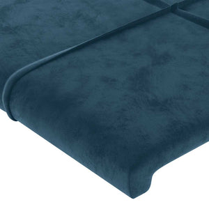 vidaXL Wingback Headboard Dark Blue 163x23x118/128 cm Velvet