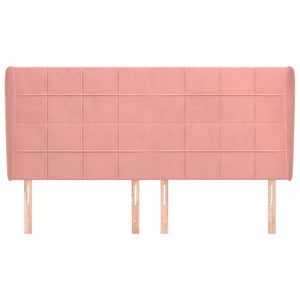 vidaXL Wingback Headboard Pink 163x23x118/128 cm Velvet