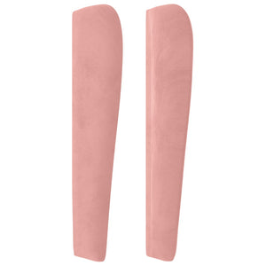 vidaXL Wingback Headboard Pink 163x23x118/128 cm Velvet