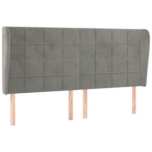 vidaXL Wingback Headboard Light Grey 183x23x118/128 cm Velvet