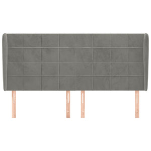 vidaXL Wingback Headboard Light Grey 183x23x118/128 cm Velvet