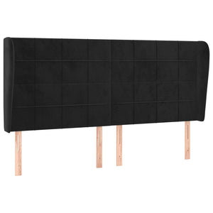 vidaXL Headboard with Wings Black 183x23x118/128 cm Velvet