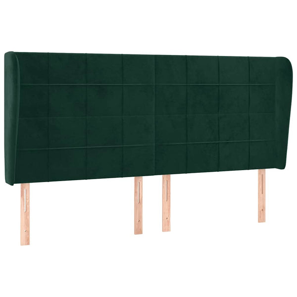 vidaXL Wingback Headboard Dark Green 183x23x118/128 cm Velvet