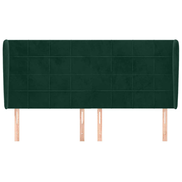 vidaXL Wingback Headboard Dark Green 183x23x118/128 cm Velvet