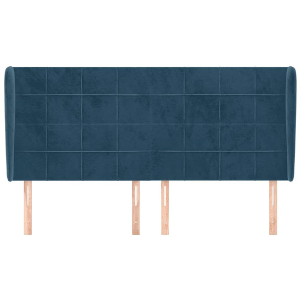 vidaXL Wingback Headboard Dark Blue 183x23x118/128 cm Velvet