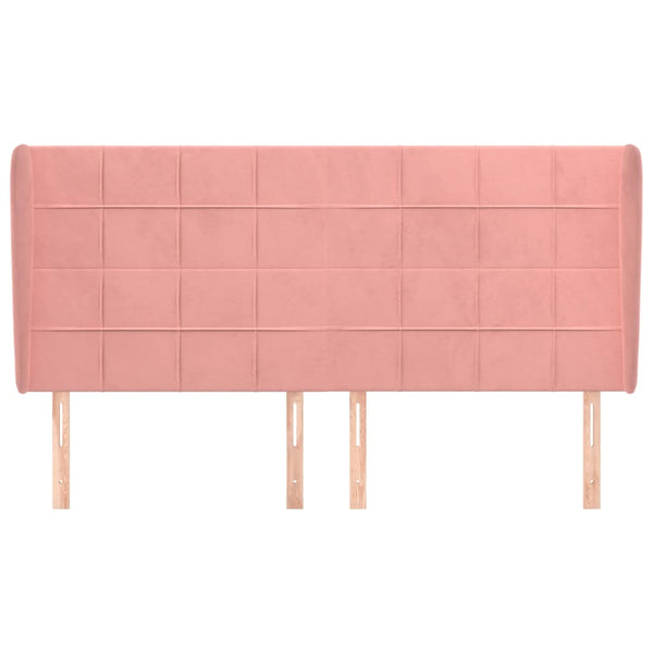 vidaXL Wingback Headboard Pink 183x23x118/128 cm Velvet