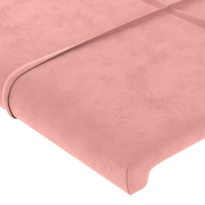 vidaXL Wingback Headboard Pink 183x23x118/128 cm Velvet