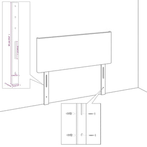 vidaXL Wingback Headboard Pink 183x23x118/128 cm Velvet