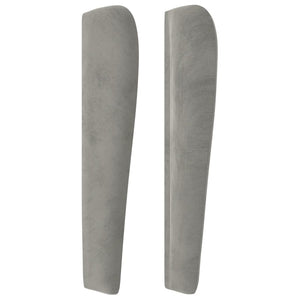 vidaXL Wingback Headboard Light Grey 203x23x118/128 cm Velvet
