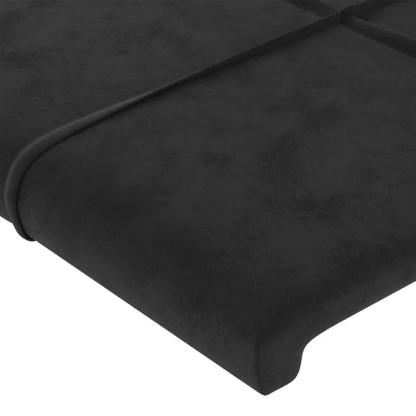 vidaXL Wingback Headboard Black 203x23x118/128 cm Velvet