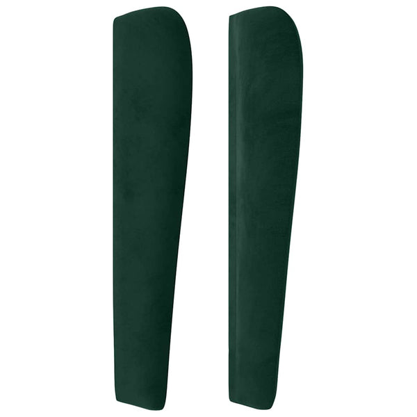 vidaXL Wingback Headboard Dark Green 203x23x118/128 cm Velvet