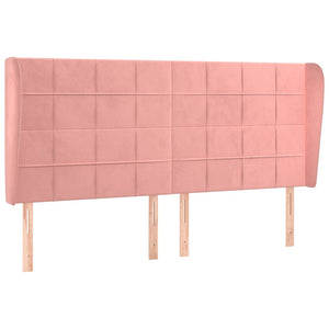 vidaXL Wingback Headboard Pink 203x23x118/128 cm Velvet