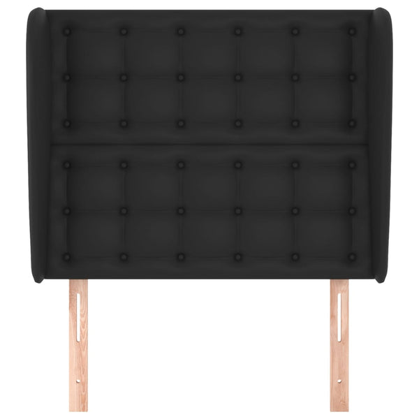 vidaXL Wingback Headboard Black 83x23x118/128 cm Faux Leather