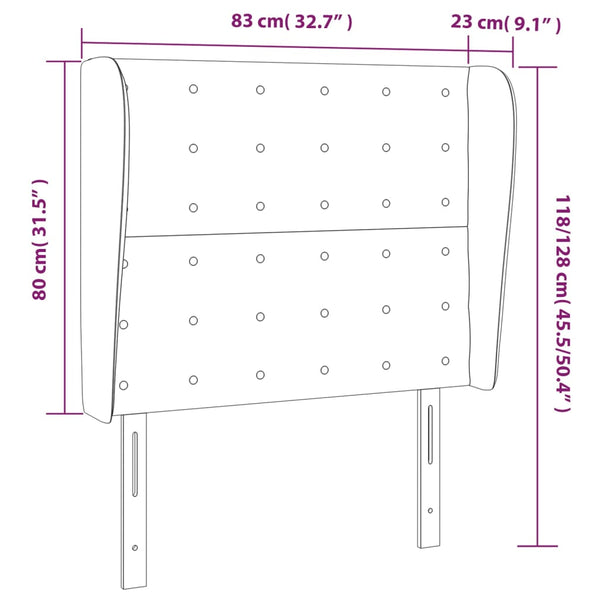 vidaXL Wingback Headboard Black 83x23x118/128 cm Faux Leather