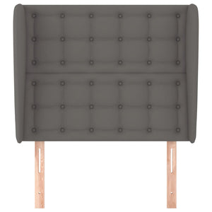 Kopfteil mit Ohren Grau 83x23x118/128 cm Kunstleder