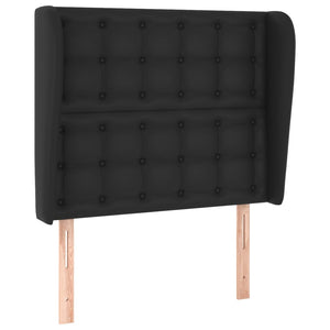 Kopfteil mit Ohren Schwarz 93x23x118/128 cm Kunstleder