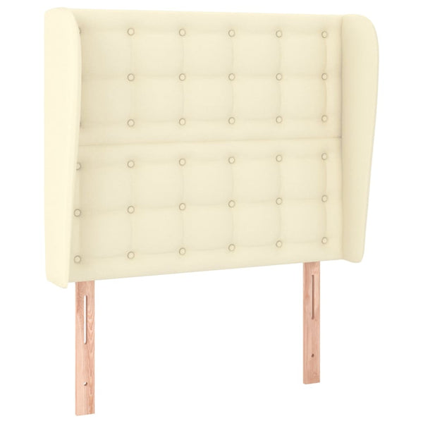 Kopfteil mit Ohren Creme 93x23x118/128 cm Kunstleder