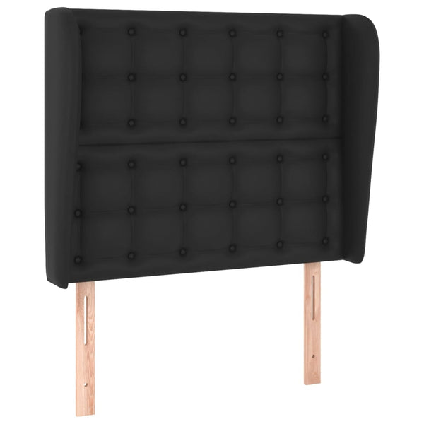 Kopfteil mit Ohren Schwarz 103x23x118/128 cm Kunstleder