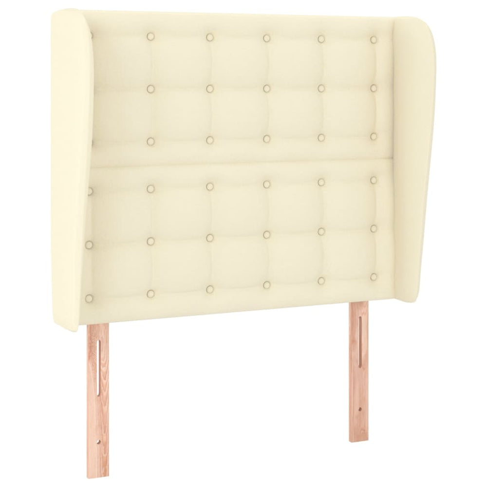 Kopfteil mit Ohren Creme 103x23x118/128 cm Kunstleder