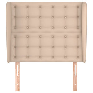 Kopfteil mit Ohren Cappuccino-Braun 103x23x118/128cm Kunstleder