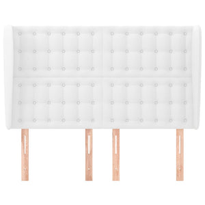 Kopfteil mit Ohren Weiß 147x23x118/128 cm Kunstleder
