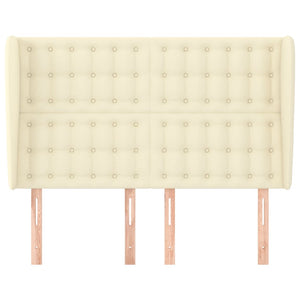 Kopfteil mit Ohren Creme 147x23x118/128 cm Kunstleder