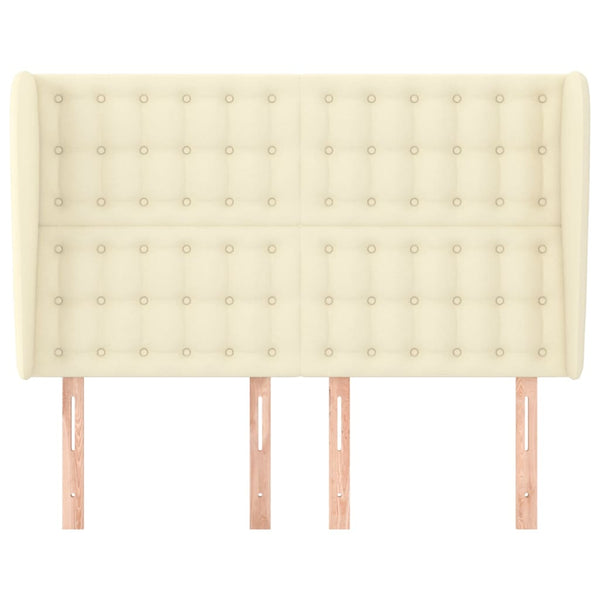 Kopfteil mit Ohren Creme 147x23x118/128 cm Kunstleder