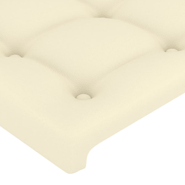Kopfteil mit Ohren Creme 147x23x118/128 cm Kunstleder