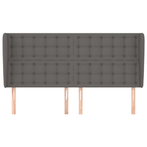 Kopfteil mit Ohren Grau 183x23x118/128 cm Kunstleder