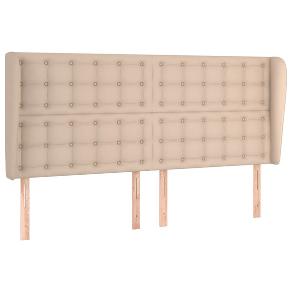 Kopfteil mit Ohren Cappuccino-Braun 183x23x118/128cm Kunstleder