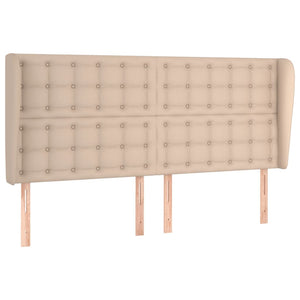 Kopfteil mit Ohren Cappuccino-Braun 203x23x118/128cm Kunstleder