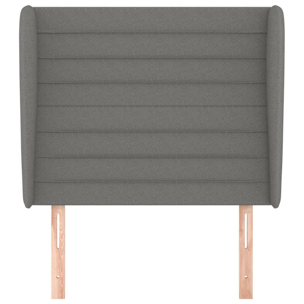 Kopfteil mit Ohren Dunkelgrau 93x23x118/128 cm Stoff