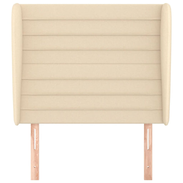 Kopfteil mit Ohren Creme 93x23x118/128 cm Stoff