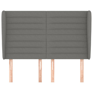 Kopfteil mit Ohren Dunkelgrau 147x23x118/128 cm Stoff