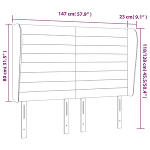 Kopfteil mit Ohren Creme 147x23x118/128 cm Stoff