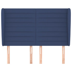 vidaXL Wingback Headboard Blue 147x23x118/128 cm Fabric