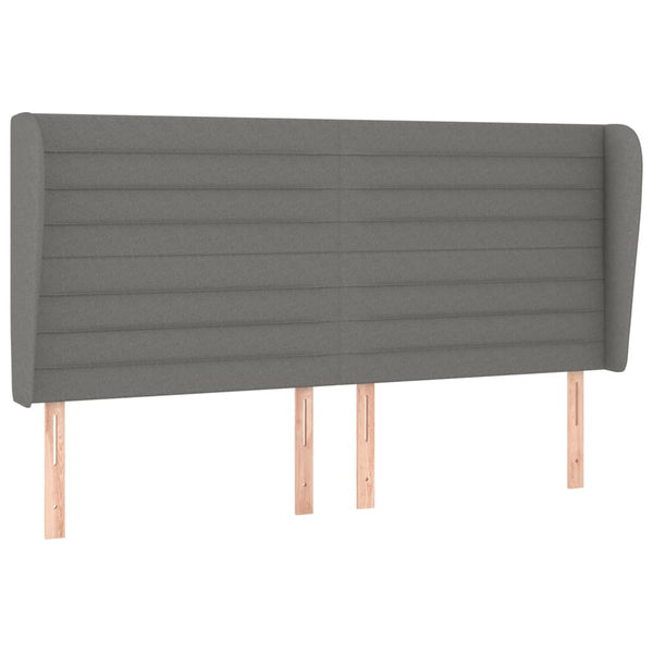 vidaXL Wingback Headboard Dark Grey 163x23x118/128 cm Fabric