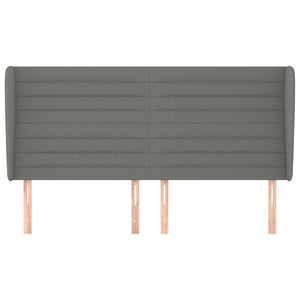vidaXL Wingback Headboard Dark Grey 163x23x118/128 cm Fabric
