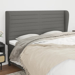 vidaXL Wingback Headboard Dark Grey 163x23x118/128 cm Fabric