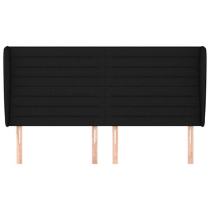 vidaXL Tufted Headboard Black 163x23x118/128 cm Fabric
