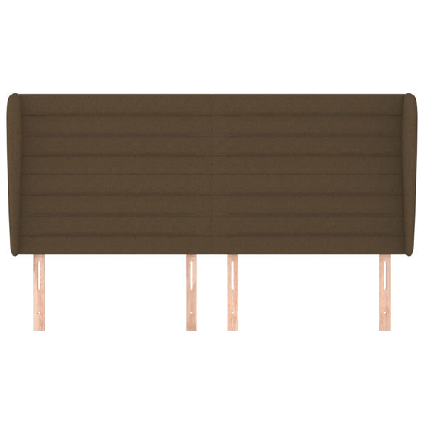 vidaXL Wingback Headboard Dark Brown 163x23x118/128 cm Fabric