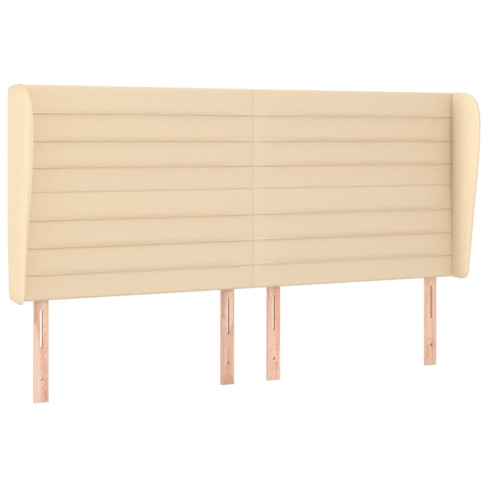 vidaXL Wingback Headboard Cream 163x23x118/128 cm Fabric