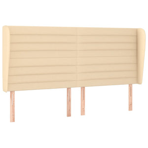 vidaXL Wingback Headboard Cream 163x23x118/128 cm Fabric