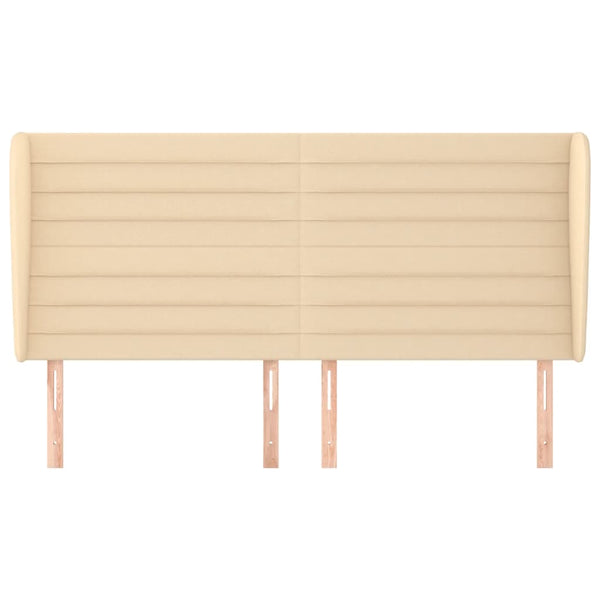 vidaXL Wingback Headboard Cream 163x23x118/128 cm Fabric