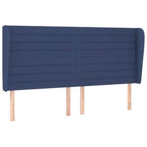 vidaXL Wingback Headboard Blue 163x23x118/128 cm Fabric