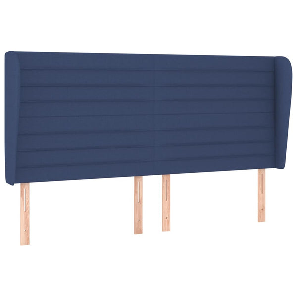 vidaXL Wingback Headboard Blue 163x23x118/128 cm Fabric
