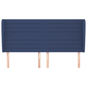 vidaXL Wingback Headboard Blue 163x23x118/128 cm Fabric