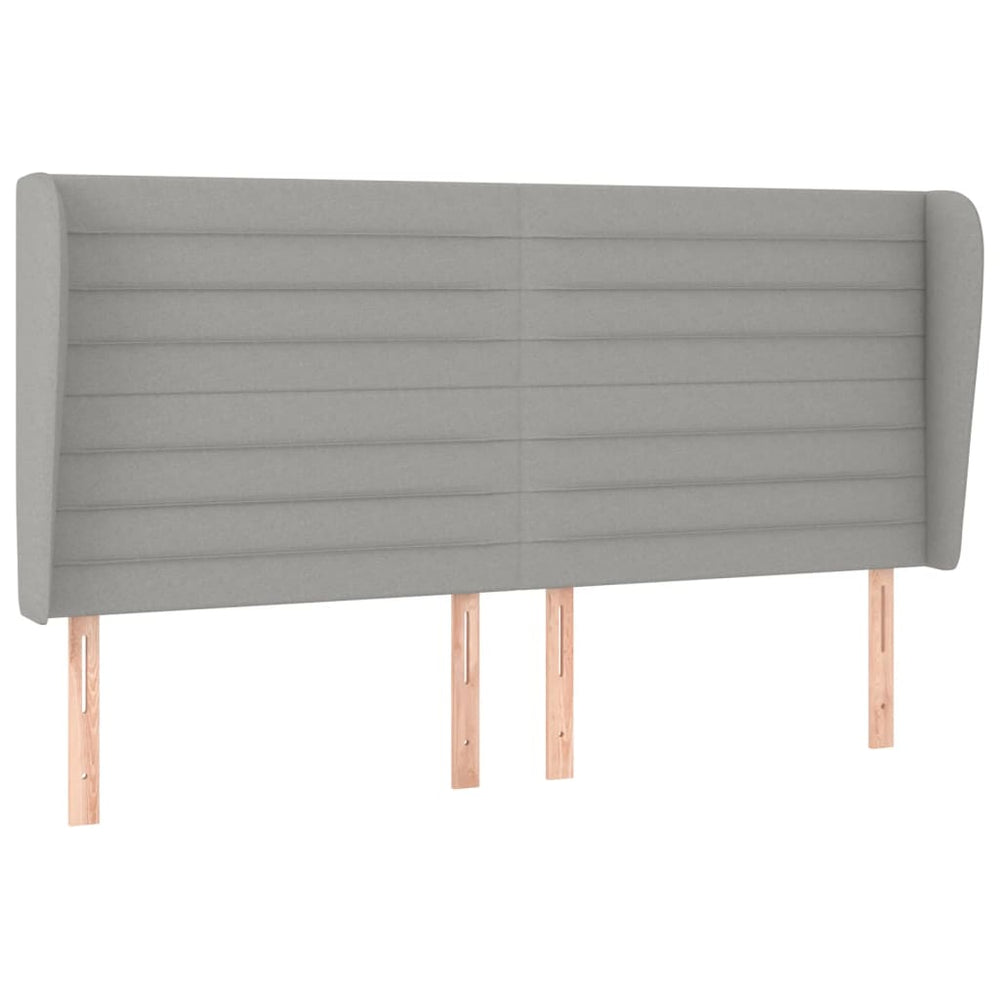 vidaXL Wingback Headboard Light Grey 183x23x118/128 cm Fabric
