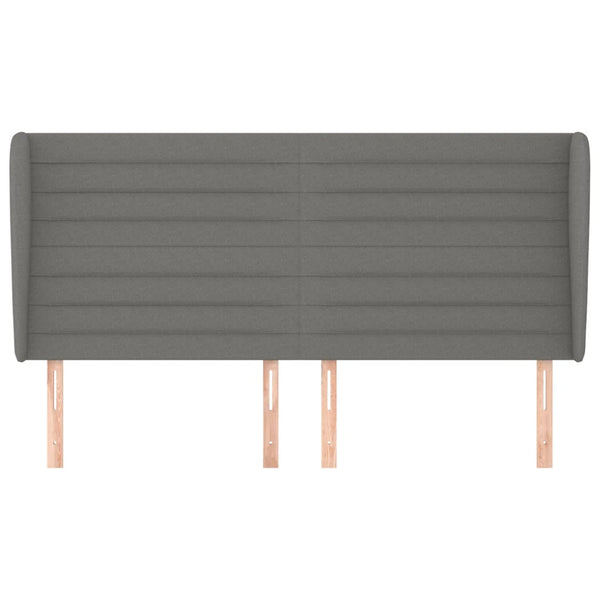 vidaXL Wingback Headboard Dark Grey 183x23x118/128 cm Fabric