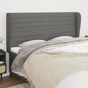 vidaXL Wingback Headboard Dark Grey 183x23x118/128 cm Fabric